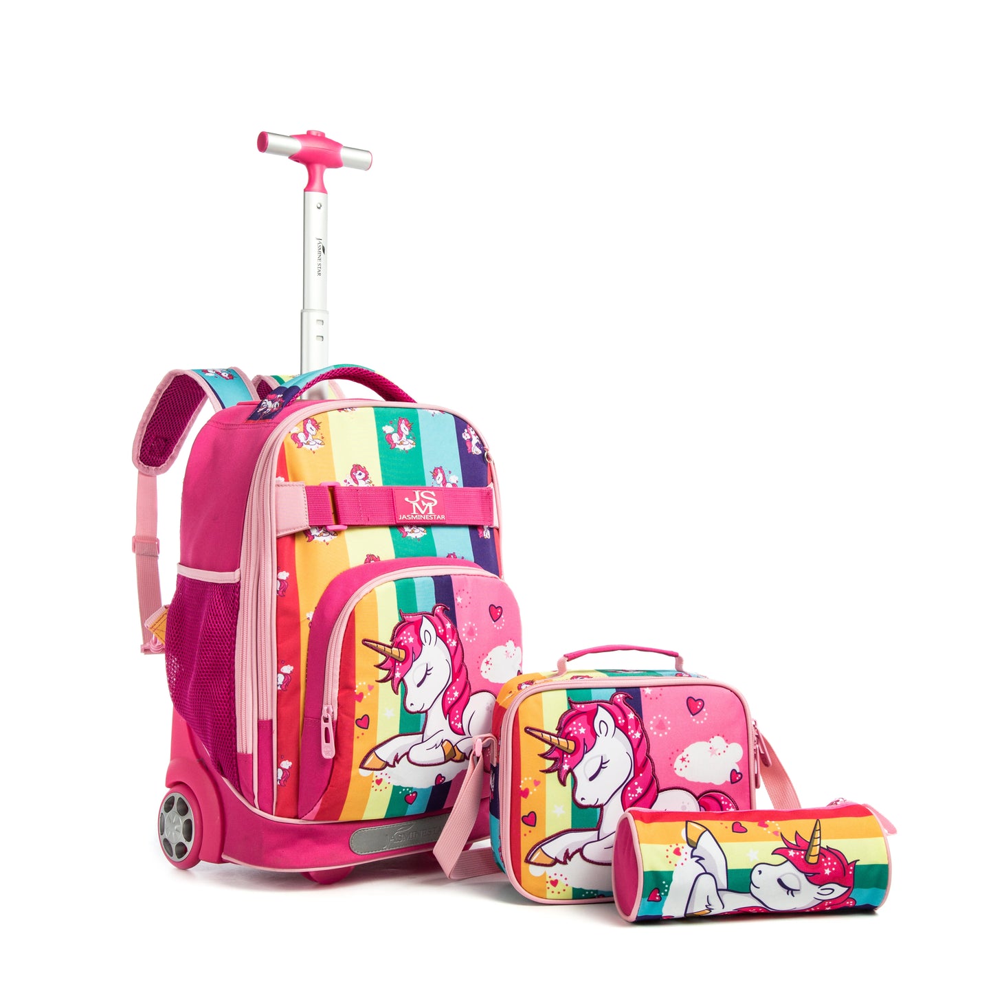 18 Inch School Rolling Luggage Backpack For Teenagers Trolley Bags Lunch bag Wheeled backpack for girls boys Travel Trolley Bags