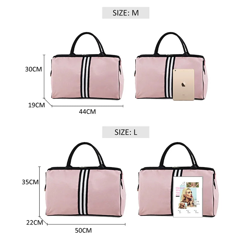 Striped Travel Bag Gym Fitness Bag Luggage Traveling Duffle Sac De Sport Handbag For Women Men Outdoor Sports Shoulder Bag XA46A