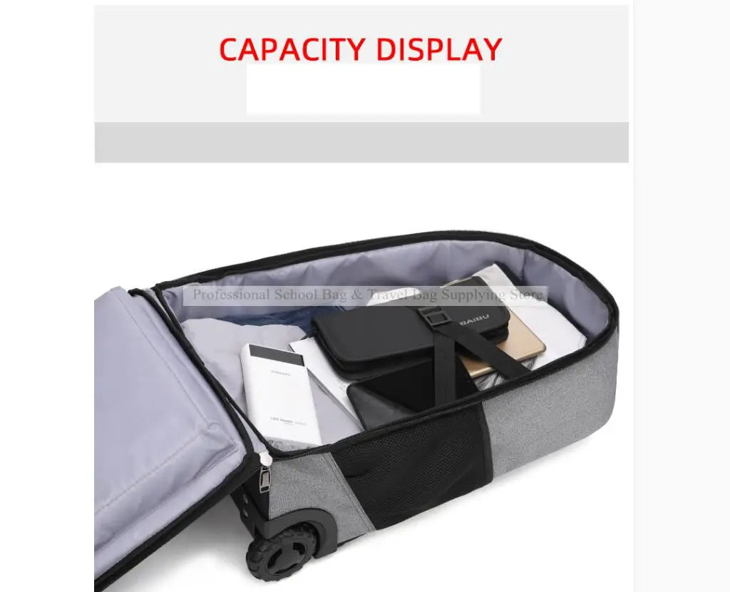 2021 travel rolling backpack for men oxford baggage bag men wheeled backpack bag luggage Trolley Bag on wheels Trolley Suitcase