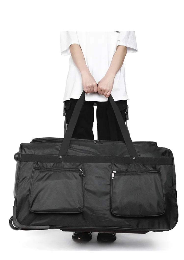 Travel Rolling Luggage Handbag Men Large Capacity 150L Travel Trolley Bag Wheeled Suitcase Oxford Rolling Luggage Bag Wheeled