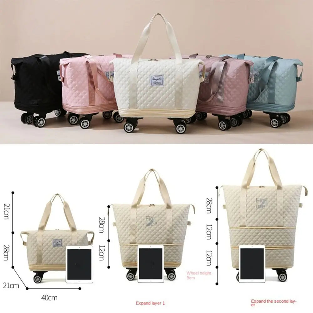 Rolling Duffle Pack New Expandable Universal wheel Luggage Shoulder Bags Foldable Multiple Pocket Handbag