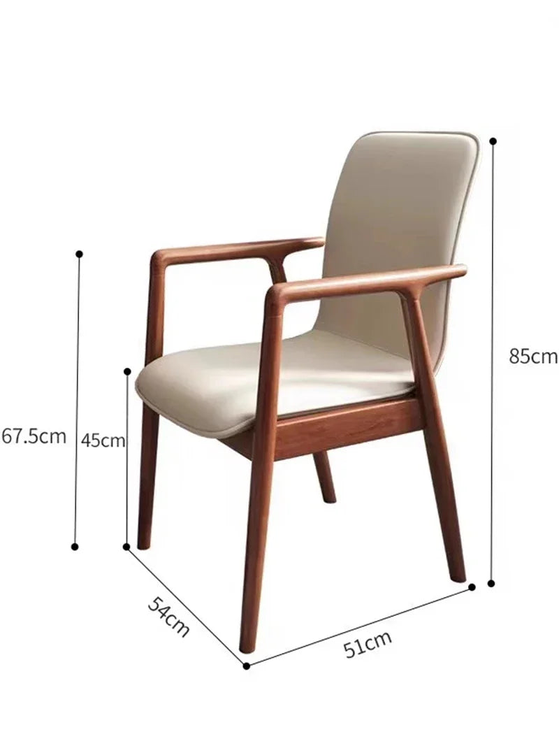 Modern Accent Dining Chair Wooden Arm Office Study Balcony Dining Chair Designer Hotel Living Room Stuhl Balcony Home Furniture