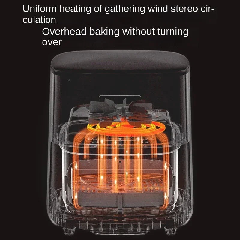 Air Fryer Household 5L Steam Electric Fryer Full Automatic Oilfree Low-fat Frying Without Turning Over Potato Chip Machine