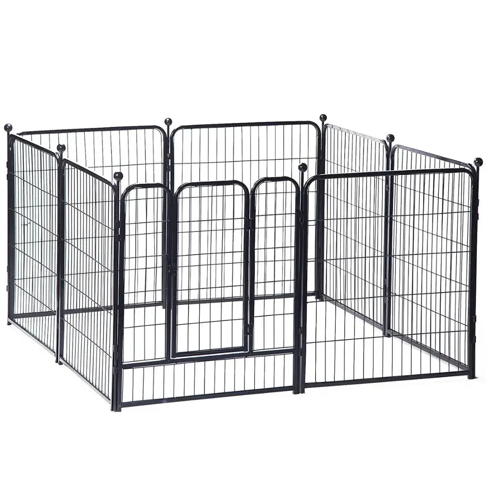 USA Warehouse 8-Panel Safe Gate Lock Cheap Outdoor Large Folding Retractable Metal Pet Dog Playpen Fence