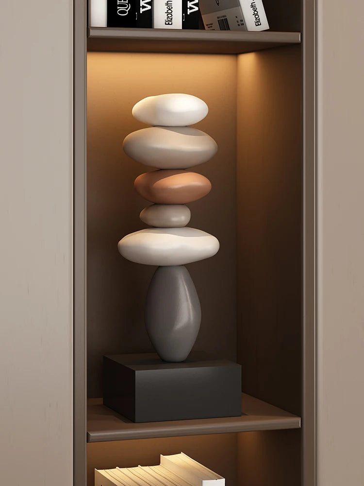 Modern Art Feng Shui Resin Sculpture Wine Cabinet Decor Living Room, Desktop Home Decoration, Stone Statue, Model Figurines, New
