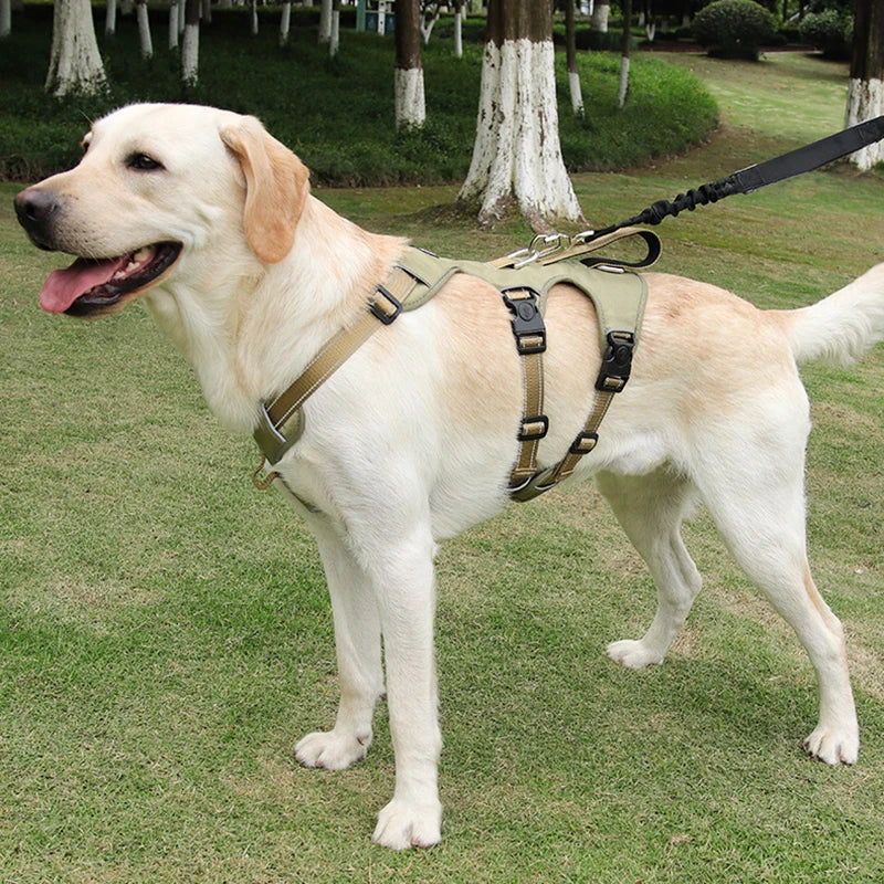 No Pull Large Dog Harness Vest Escape Proof Big Dog Harness with Handle Reflective Nylon Dog Walking Chest Straps Pet Supplies
