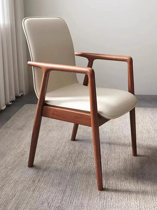 Modern Accent Dining Chair Wooden Arm Office Study Balcony Dining Chair Designer Hotel Living Room Stuhl Balcony Home Furniture