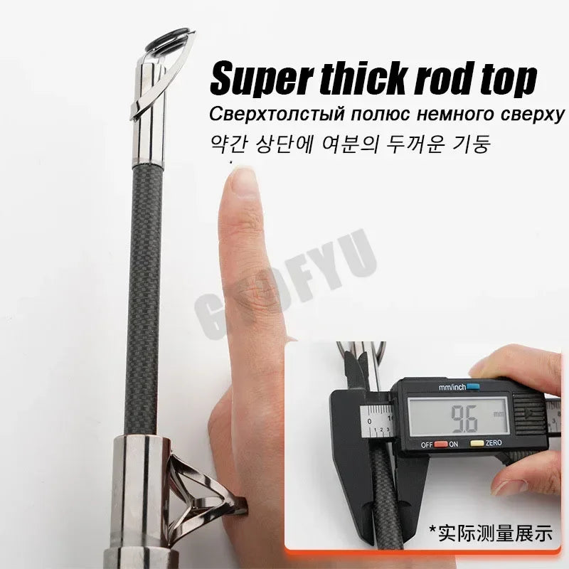 2.1-4.5M Carbon Fishing Rod 60kg above Superhard Long Distance Throwing shot Rod Telescopic Sea Boat High Quality Fishing Gear