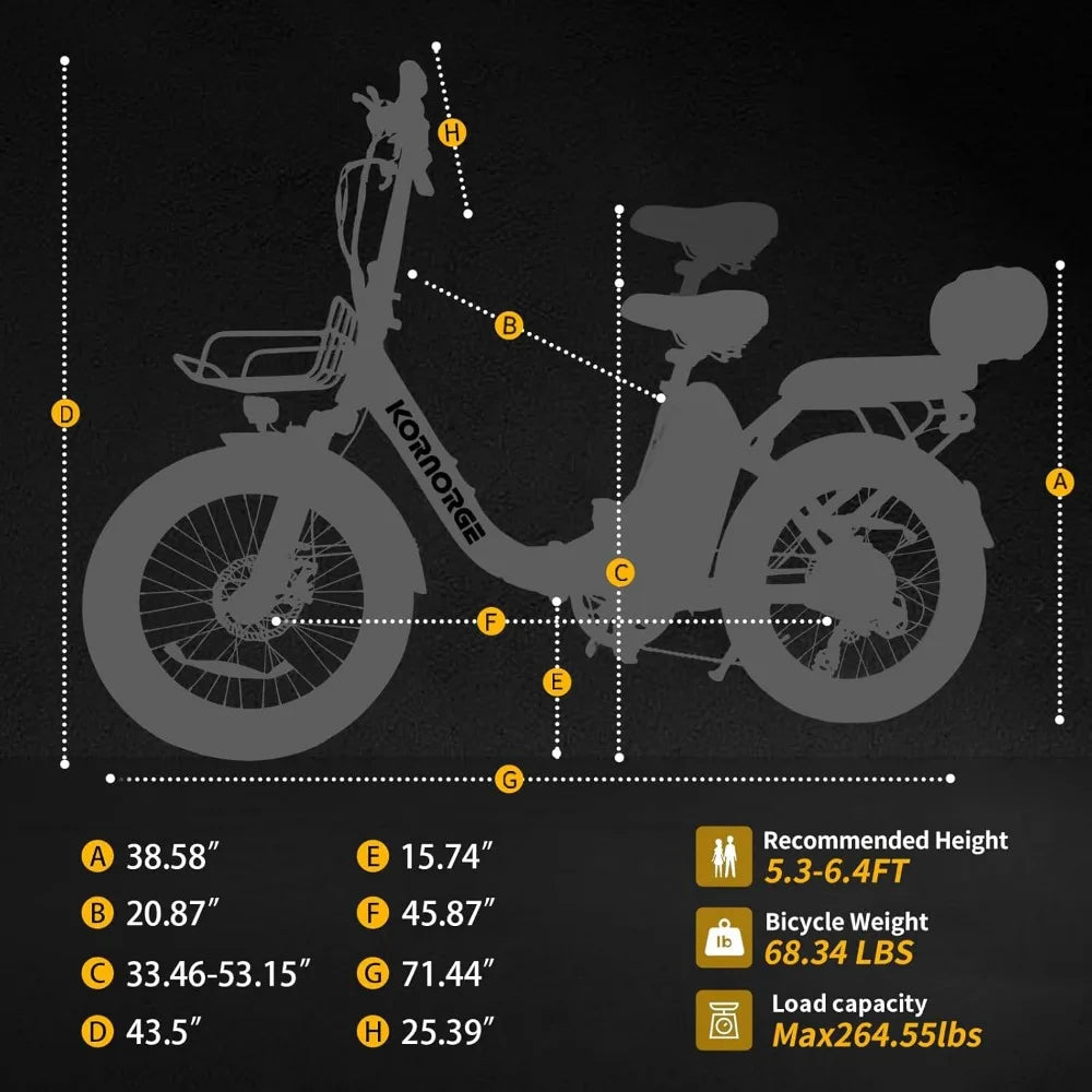 Electric Bike for Adults, 20" Ultra Light Foldable Electric Bike, 20MPH, 7-Speed and Dual Shock Absorber