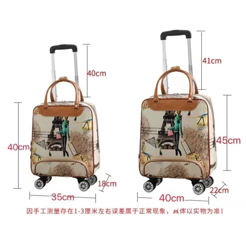 Wheeled Luggage Bag Women Travel Handbag Wheels Trolley Bags Large Capacity Boarding Bag Travel Luggage Suitcase Bag