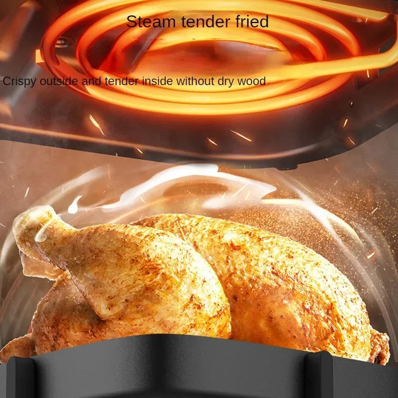 Air Fryer Household 5L Steam Electric Fryer Full Automatic Oilfree Low-fat Frying Without Turning Over Potato Chip Machine