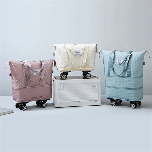 Rolling Duffle Pack New Expandable Universal wheel Luggage Shoulder Bags Foldable Multiple Pocket Handbag