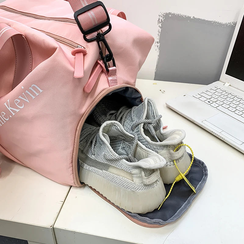 Travel Bag Women Large Capacity Dry/Wet Separation Swimming Sports Fitness Bag Portable Storage Bag Luggage Bag Yoga Bag