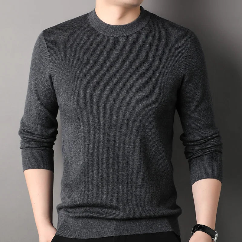 High Quality Men‘’s Wool Sweater Fashion Autumn Soft Warm Pullover Men's Thick Knit Sweater Tops Korean Slim Winter Clothing