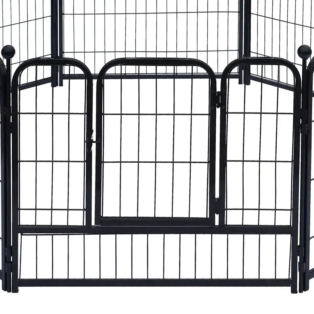 USA Warehouse 8-Panel Safe Gate Lock Cheap Outdoor Large Folding Retractable Metal Pet Dog Playpen Fence