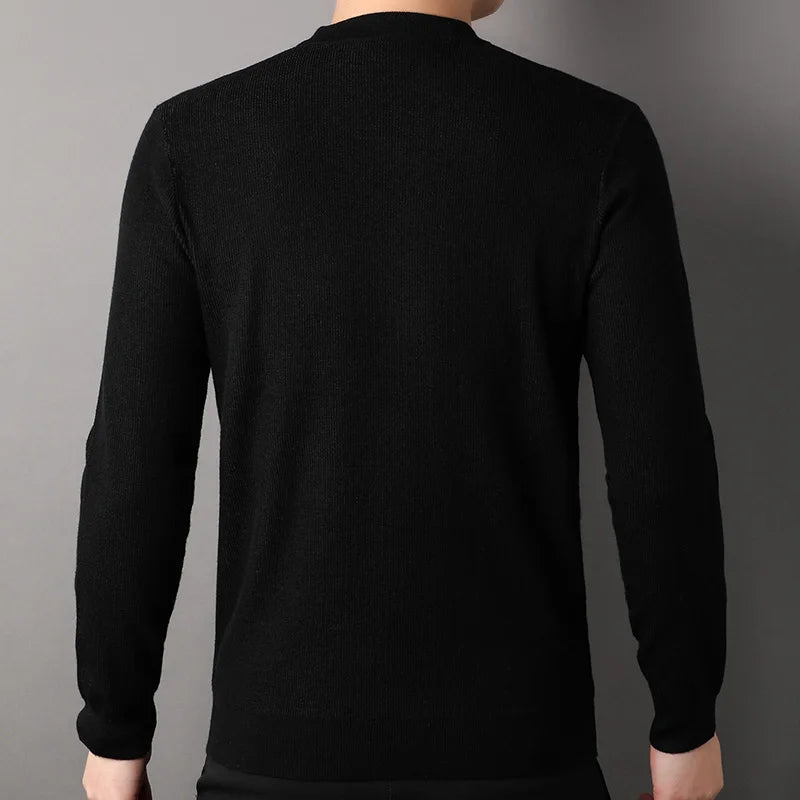High Quality Men‘’s Wool Sweater Fashion Autumn Soft Warm Pullover Men's Thick Knit Sweater Tops Korean Slim Winter Clothing