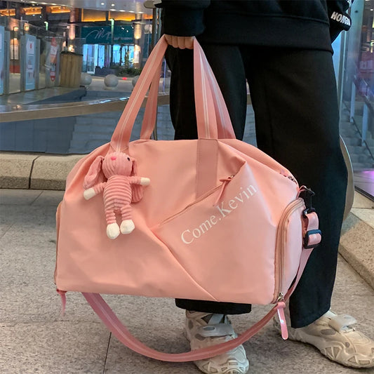 Travel Bag Women Large Capacity Dry/Wet Separation Swimming Sports Fitness Bag Portable Storage Bag Luggage Bag Yoga Bag