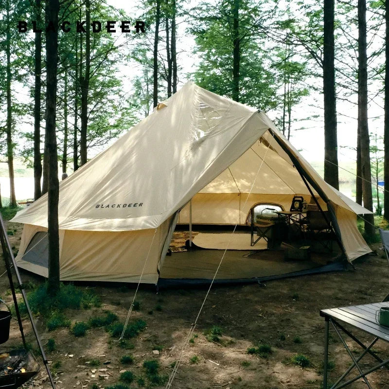 BLACKDEER Mongolian Tent Outdoor Camping Family Picnic Ultralight Pyramid Luxury Giant House 8 People 4 Seasons Campaign House