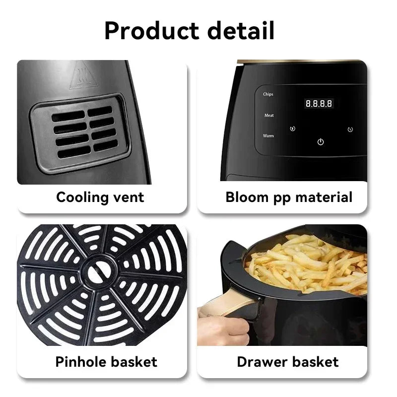for Air Fryer Multifunctional 4.5L Without Oil Convection Oven Deepfrier on Offer Machine Aerogrill for Kitchen 110V/220V
