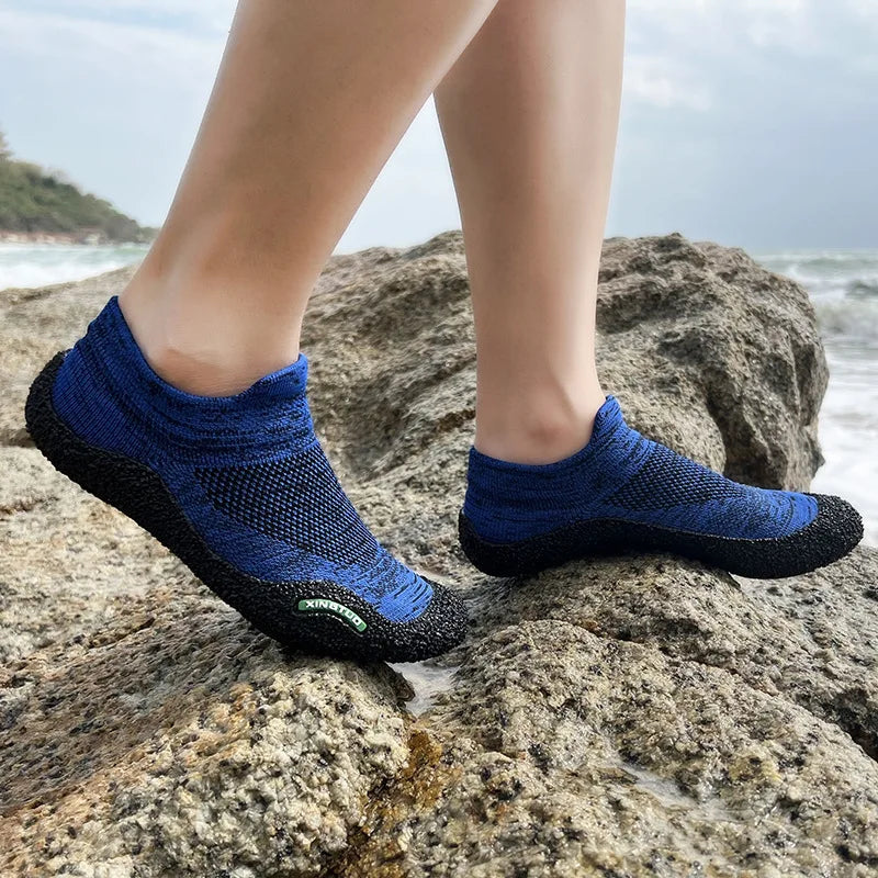 Ultralight Non-slip Rubber Beach Shoes Men Women Outdoor Swimming Fishing Upstream Wading Shoes Indoor Fitness Sports Yoga Shoes