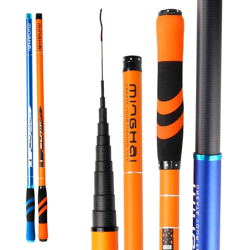 PAZA Telescopic Fishing Rod Carbon Fiber Stream Superhard Hand Durable Pole Carp Pesca 3.6M 4.5M 5.4M 6.3M 7.2M