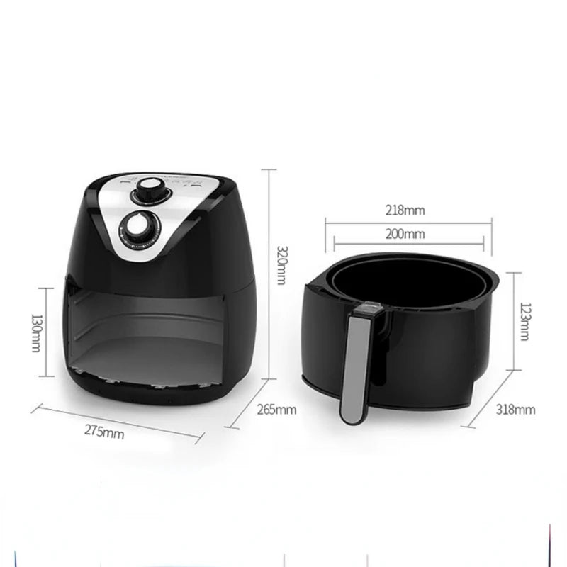 Knob Controlled Temperature Air Fryers Large Capacity Multi-functional Automatic Oil-free Electric Fryer French Fries Machine