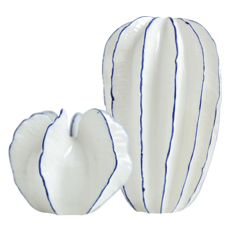 Nordic Ceramic Vase Carambola Simulation Fruit Porcelain Vases Dry Flower Arrangement Office Home Decoration Accessories