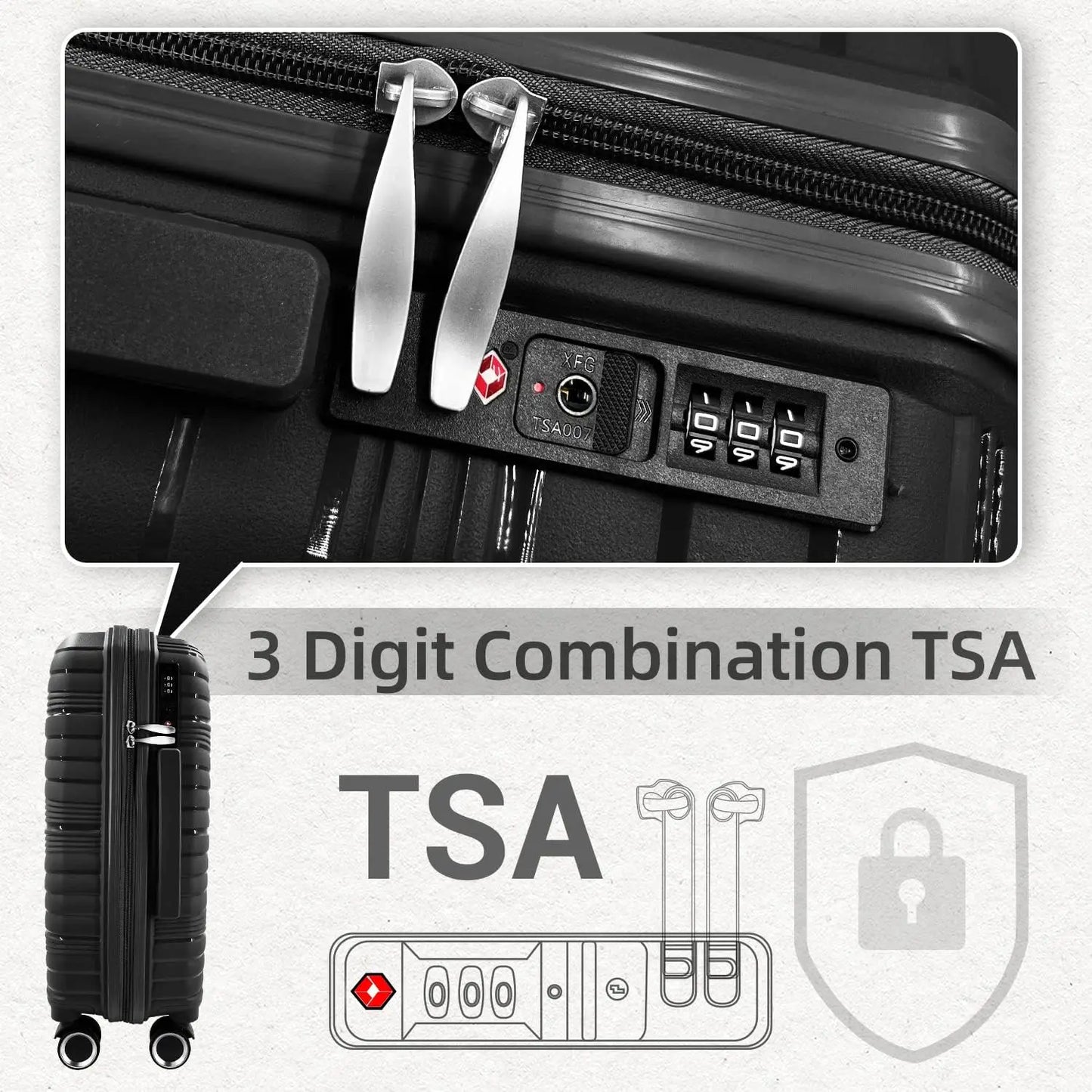 LEAVES KING Luggage 4 Piece Sets, Hard Shell Lightweight Carry on Expandable Suitcase with Spinner Wheels Travel Set for Men