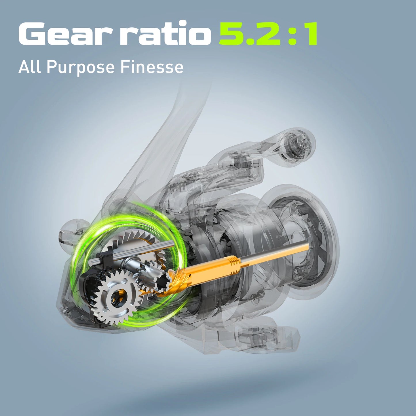 HANDING M1 Spinning Reel Graphite Reel, 12kg Max Drag, 9 + 1 Ball Bearings, 5.2:1 Gear Ratio, All Purpose Fishing Spinning Reel