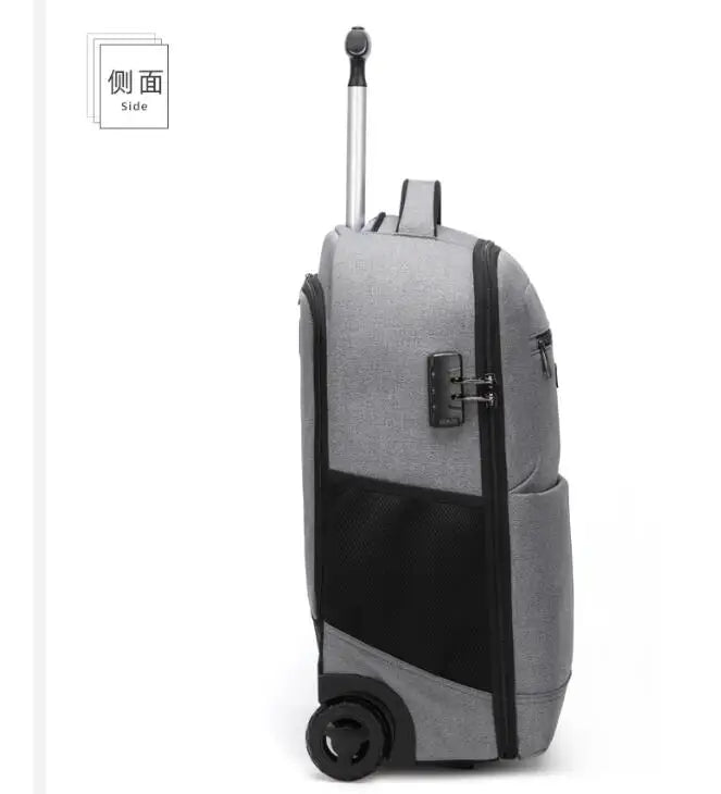 20 Inch Men Travel trolley bag Rolling Luggage backpack on wheels wheeled backpack duffle Cabin carry on Travelling trolley bags