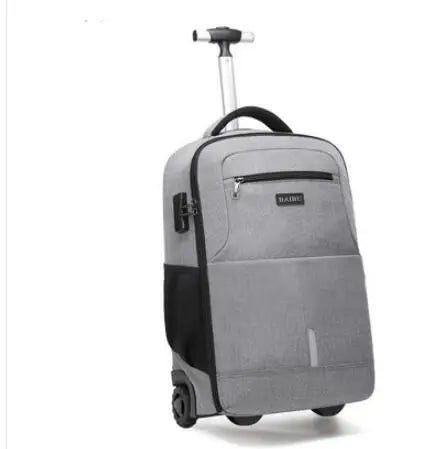 20 Inch Men Travel trolley bag Rolling Luggage backpack on wheels wheeled backpack duffle Cabin carry on Travelling trolley bags