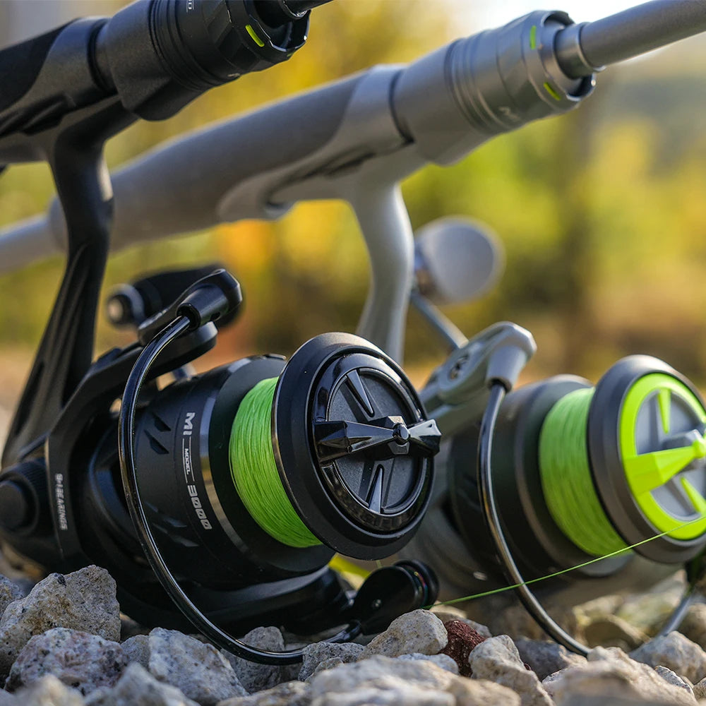 HANDING M1 Spinning Reel Graphite Reel, 12kg Max Drag, 9 + 1 Ball Bearings, 5.2:1 Gear Ratio, All Purpose Fishing Spinning Reel
