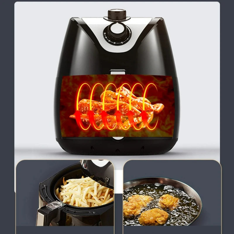 Knob Controlled Temperature Air Fryers Large Capacity Multi-functional Automatic Oil-free Electric Fryer French Fries Machine