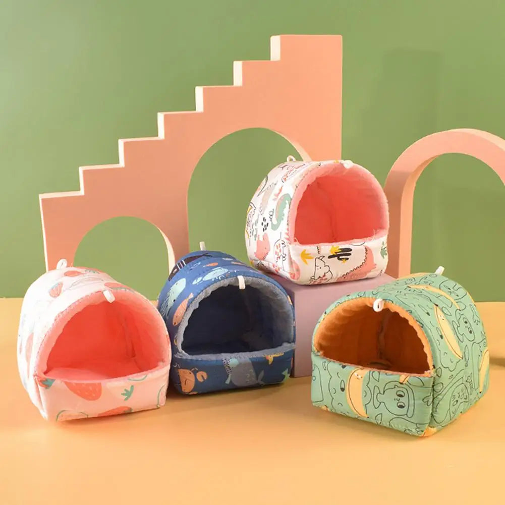 Hamster Nest Cute Cage Small Animal Sleeping Bed Pet Squirrel Bed House Cage Thick Rat Hamster Winter Warm Mat Guinea Pig Nest