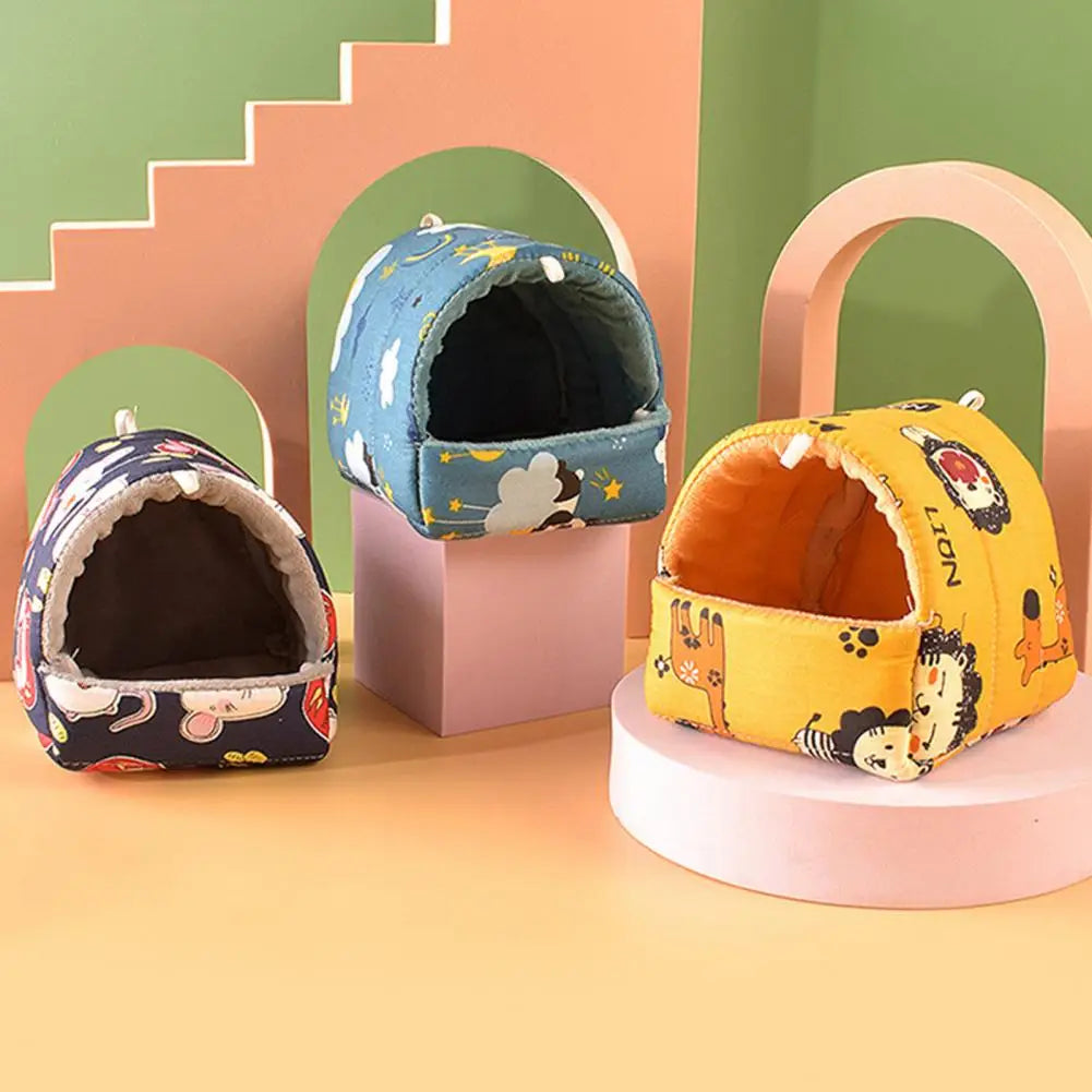 Hamster Nest Cute Cage Small Animal Sleeping Bed Pet Squirrel Bed House Cage Thick Rat Hamster Winter Warm Mat Guinea Pig Nest
