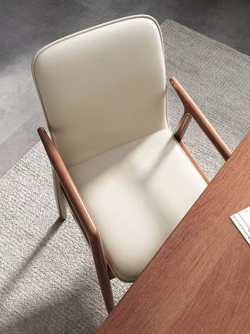 Modern Accent Dining Chair Wooden Arm Office Study Balcony Dining Chair Designer Hotel Living Room Stuhl Balcony Home Furniture