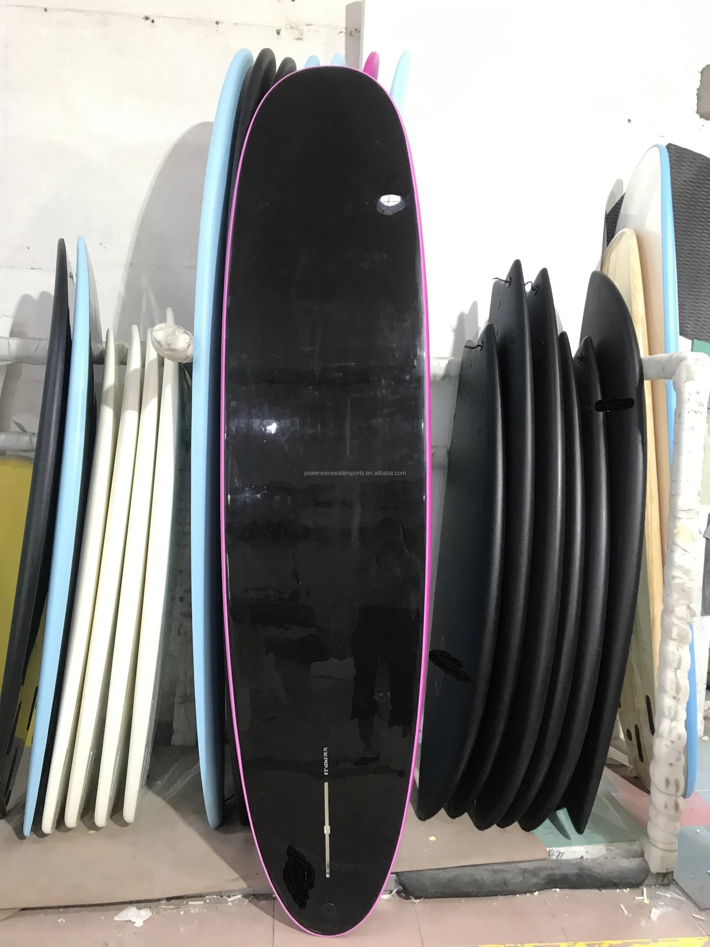 High Quality 9ft Vaccum Bagged Soft Top Surfboard Customized Blue IXPE Soft Surf Board Longboard