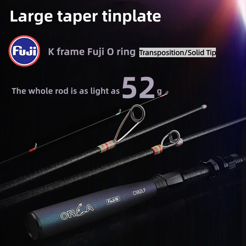 Mavllos OCKA Light Spinning Rod with Fast Solid UL Tip ,Lure 1-8g Line 2-6lb Saltwater Carbon BFS Casting Rod,Trout Fishing Rods