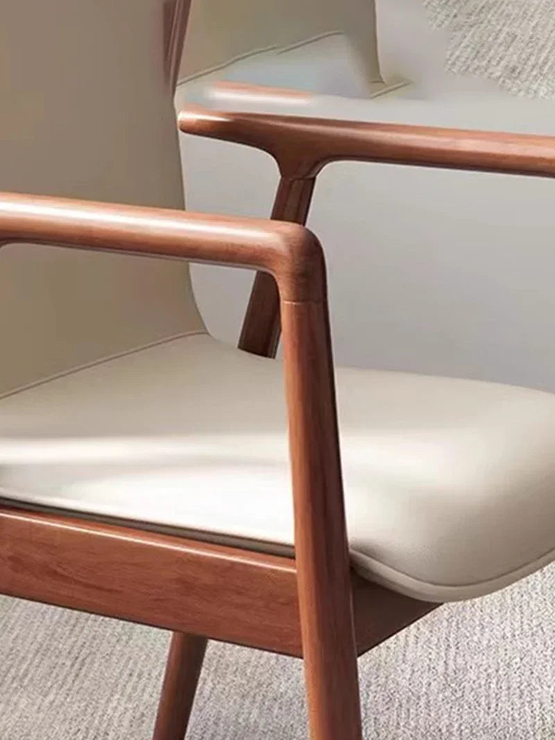 Modern Accent Dining Chair Wooden Arm Office Study Balcony Dining Chair Designer Hotel Living Room Stuhl Balcony Home Furniture
