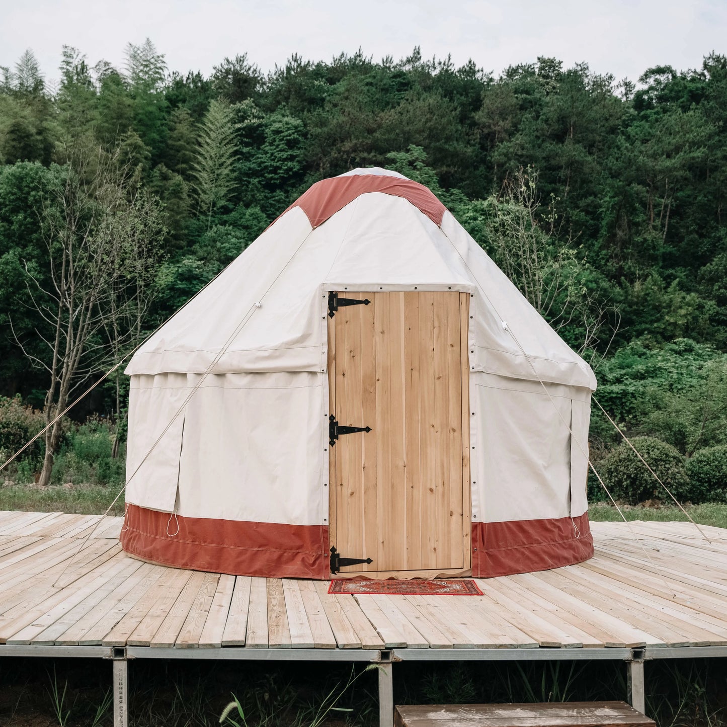 12ft 4 Season Yurt Home Luxury Mongolian Glamping Canvas Yurt Tent Outdoor Camping Bell Tents