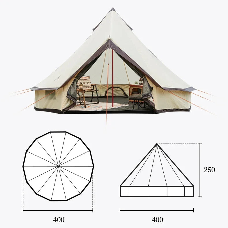 Oxford Frame Yurt Bell Canvas Cotton 8 Person 10 People Winter Family Hotel Luxury Camping Outdoors Glamping Tents