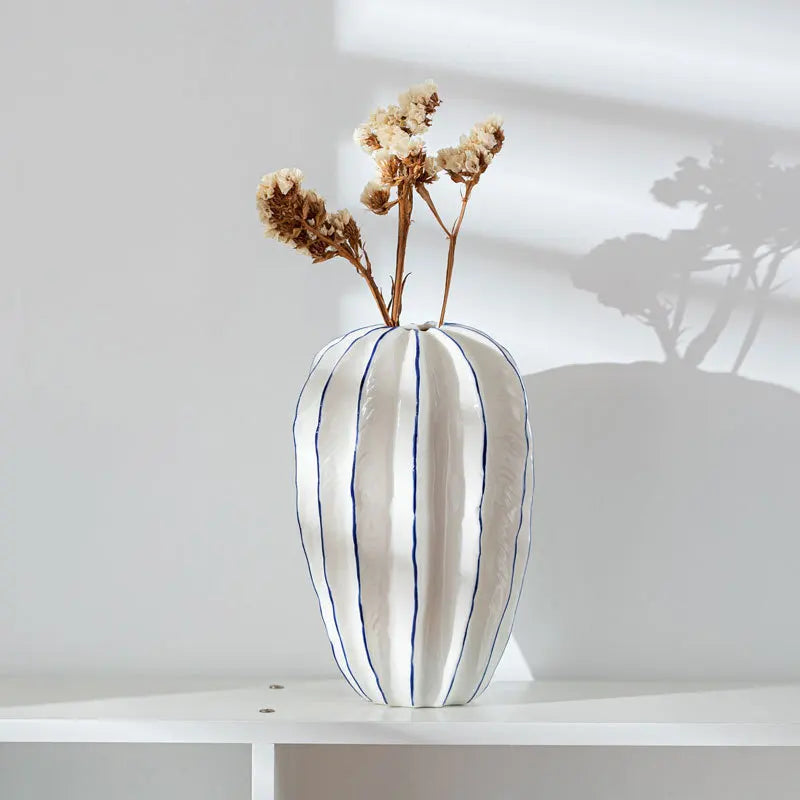 Nordic Ceramic Vase Carambola Simulation Fruit Porcelain Vases Dry Flower Arrangement Office Home Decoration Accessories