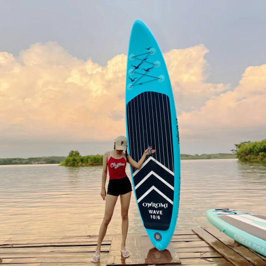 Paddle board SUP water skiing board for beginners, double layer paddle board for water, inflatable surfboard