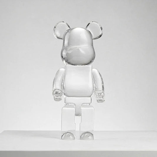 400% Transparent Bear Figurine Resin Clear Violent Bear Statues Figures Luxury Living Room Decorations Sculpture Home Ornament