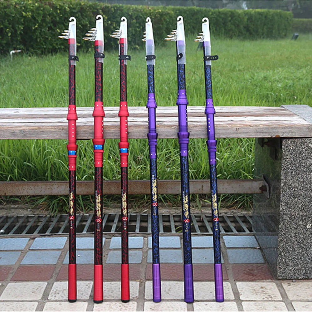 Carbon Powerful Fishing Rod 2.1-4.5M Sea Pole Max Control 10kg Slip Floating Fishing Rod Far Cast Multi-purpose Spinning Rod