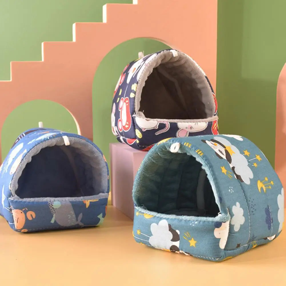 Hamster Nest Cute Cage Small Animal Sleeping Bed Pet Squirrel Bed House Cage Thick Rat Hamster Winter Warm Mat Guinea Pig Nest