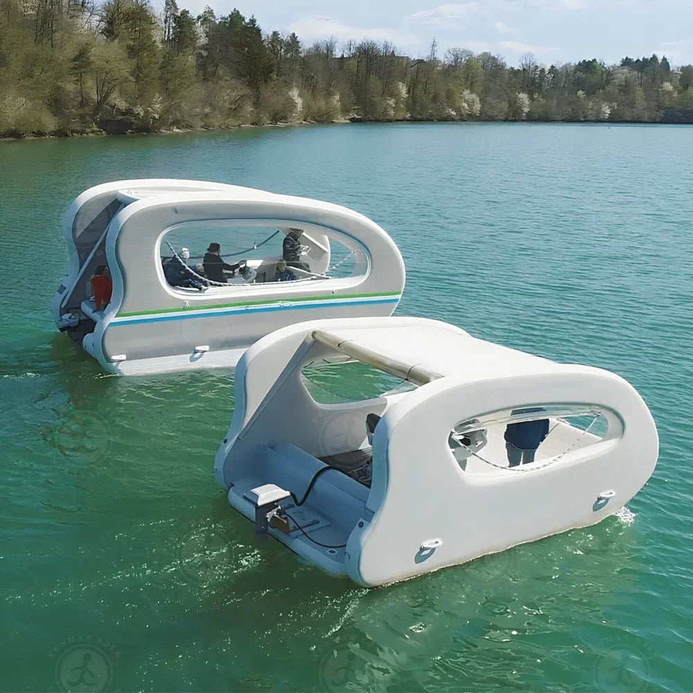 Inflatable Yachts Electric Catamaran , Electric Round Inflatable Boat , Optional Electric Propeller or Gasoline Propeller PVC