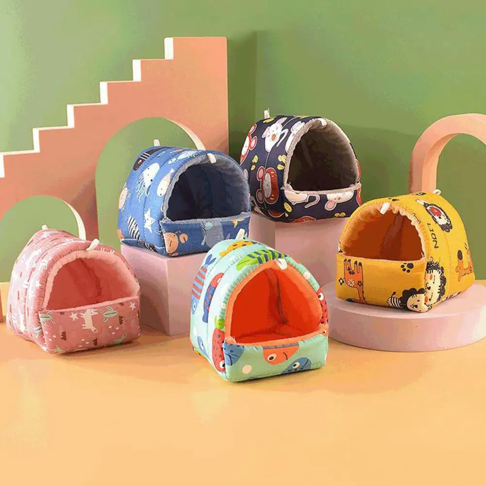 Hamster Nest Cute Cage Small Animal Sleeping Bed Pet Squirrel Bed House Cage Thick Rat Hamster Winter Warm Mat Guinea Pig Nest