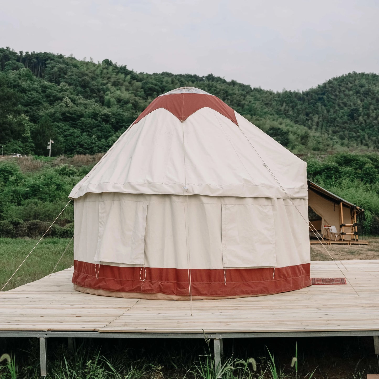 12ft 4 Season Yurt Home Luxury Mongolian Glamping Canvas Yurt Tent Outdoor Camping Bell Tents