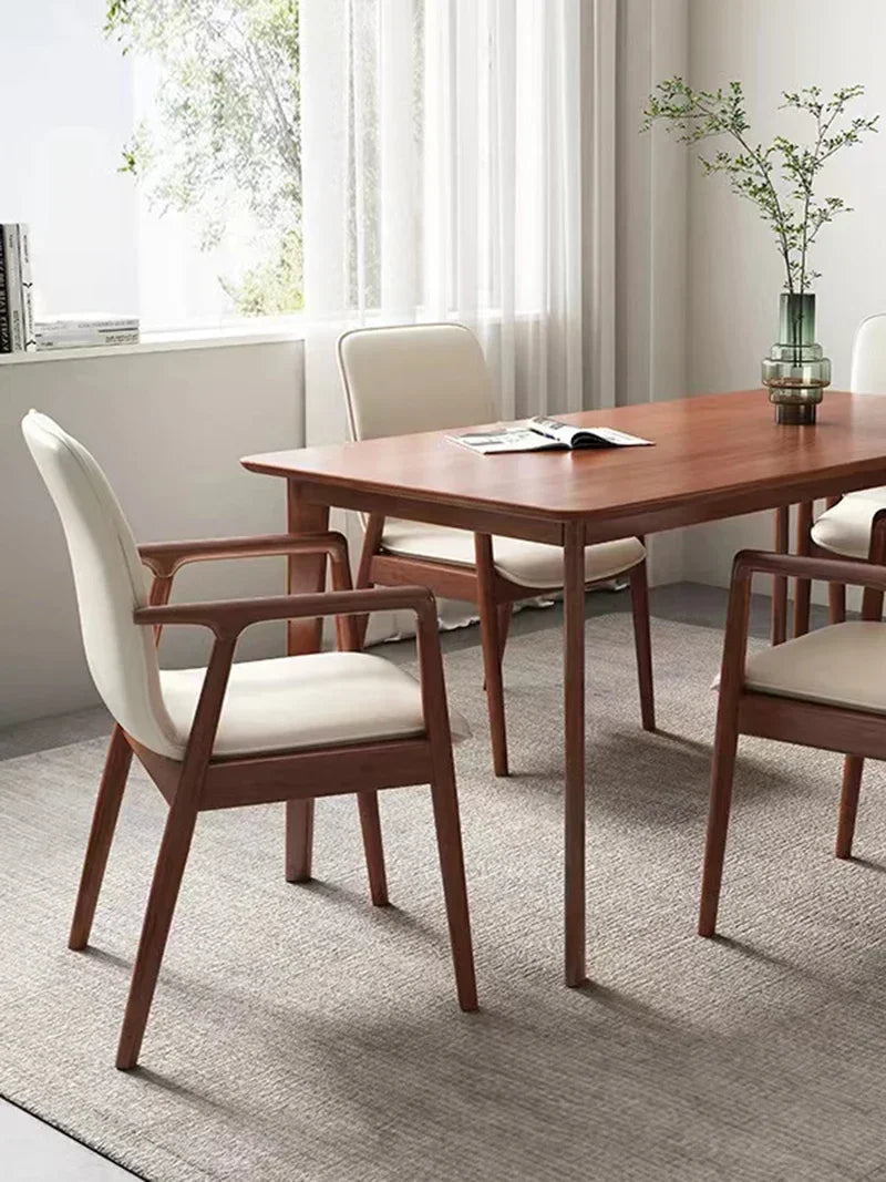 Modern Accent Dining Chair Wooden Arm Office Study Balcony Dining Chair Designer Hotel Living Room Stuhl Balcony Home Furniture